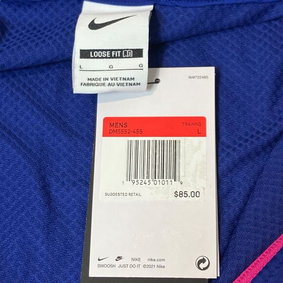 Nike Jacket Mens L Windbreaker Blue Running Lightweight ColorfulRetro DM5552-455 - Picture 8 of 13